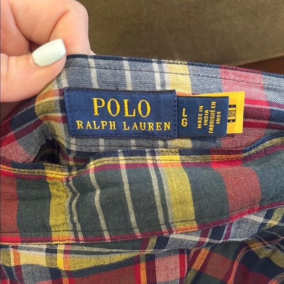 Ralph Lauren Asymmetrical A-Line Maxi Skirt in Blue and Red - Picture 2 of 5